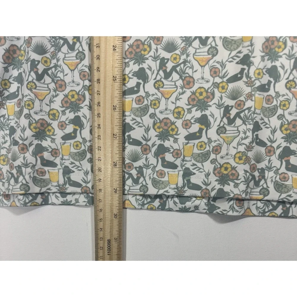 1. William Murray Polo Shirt Mens L Green‎ Golf Floral Cocktail Geometric